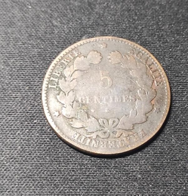 france pièce de 5 centimes cérès 1876 k