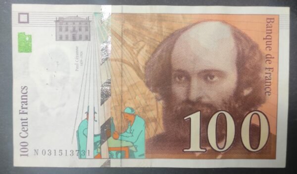 france billet de 100 francs cézanne de 1997 ref : f.74/01
