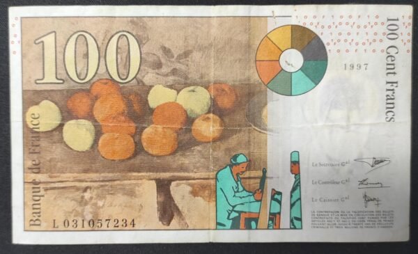 france billet de 100 francs cézanne de 1997 ref : f.74/01