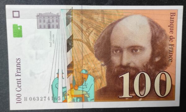 france billet de 100 francs cézanne de 1998 ref : f.74/02 neuf ( unc ) (copie)
