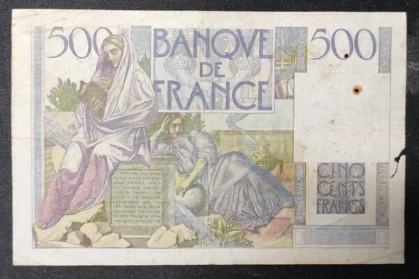 france billet de 500 francs chateaubriand du 06/09/1945 u.31 ref : f.34/02