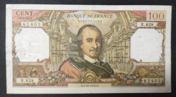 france billet de 100 francs corneille du 03/10/1974 r.828 ref f.65/47