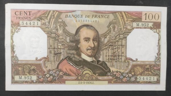 france billet de 100 francs corneille du 04/03/1976 m.952 ref f.65/52