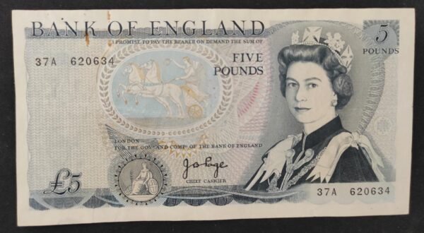 angleterre billet de 5 pounds reine elisabeth ii pick 378