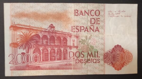 espagne billet de 2000 pesetas du 22/07 1980 pick 159