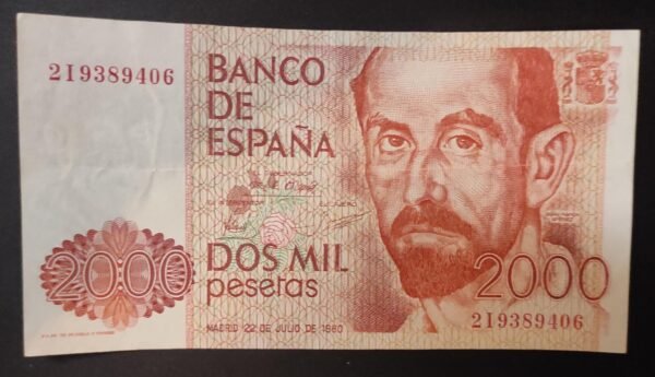 espagne billet de 2000 pesetas du 22/07 1980 pick 159