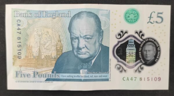 grande bretagne billet de 5 pounds 2016 pick 394 polymère churchill neuf ( unc ) (copie)