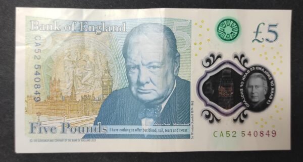 grande bretagne billet de 5 pounds 2016 pick 394 polymère churchill (copie)