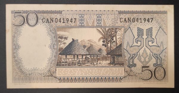 indonésie magnifique billet de 50 roupies de 1964 pick 96