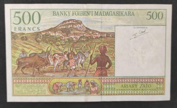 madagascar billet de 500 francs / 100 ariary type 1994 pick 75