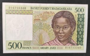 madagascar billet de 500 francs / 100 ariary type 1994 pick 75 madagascar billet de 500 francs / 100 ariary type 1994 pick 75
