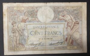 france billet de 100 francs luc olivier merson du 31/12/1936 s.52977 ref f.24/15