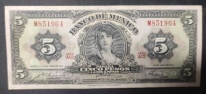 mexique billet de 5 pesos 1963 pick 60