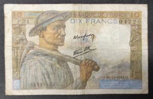 france billet de 10 francs mineur du 26/11/1942 a.28 ref : f.08/06 (copie) france billet de 10 francs mineur du 26/11/1942 a.28 ref : f.08/06 (copie)