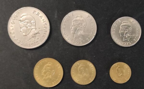 rare nouvelles hébrides lot de 6 pieces 50/20/10/5/2/1 franc ttb a sup !