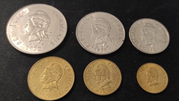 rare nouvelles hébrides lot de 6 pieces 50/20/10/5/2/1 franc ttb a sup !