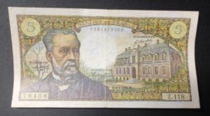 france billet de 5 francs pasteur du 08/01/1970 z.118 ref :f.61/12 dernière date