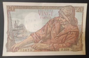 france billet de 20 francs pécheur du 03/11/1949 f.229 ref : f.13/16