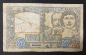 rare france billet de 20 francs travail et science p.6320 du 30/10/1941 f.12/19
