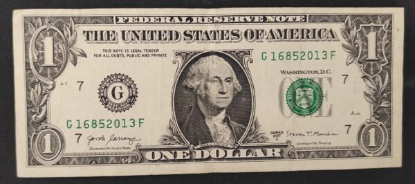 etats unis d'amérique usa billet de 1 dollar 2017 g (7) chicago illinois