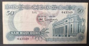 viet nam du sud magnifique billet de 50 dong 1969 pick 25