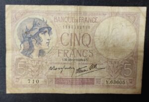france billet de france 5 francs violet du 28/09/1939 y.63605 ref f.04/10