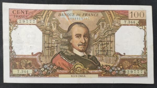 france billet de 100 francs corneille du 05/09/1968 t.344 ref f.65/23