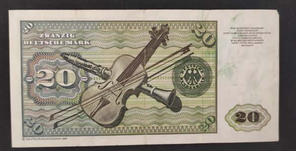 allemagne billet de 20 mark type 1970 du 02/01/1980 pick 32