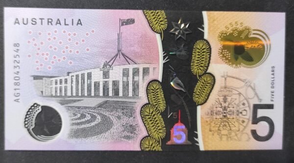 australie billet de 5 dollars 2018 pick 62 polymère neuf unc (copie)