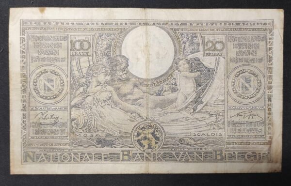 belgique billet de 100 francs 20 belgas du 26/03/1934 pick 107 (copie)