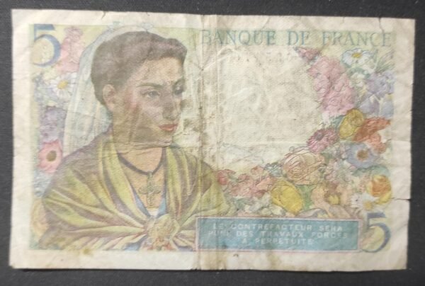 france billets de 5 francs berger du 02/06/1943 z.10 ref : f.05/01 1er date (copie)