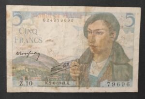 france billets de 5 francs berger du 02/06/1943 n.5 ref : f.05/01 1er date (copie) france billets de 5 francs berger du 02/06/1943 n.5 ref : f.05/01 1er date (copie)