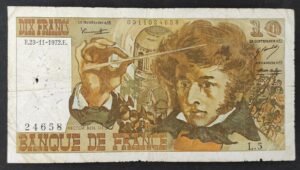 france billet de 10 francs berlioz du 23/11/1972 l.5 ref : f.63/01 1er date