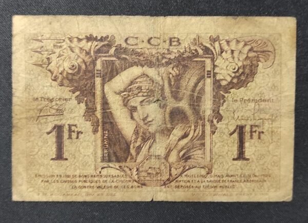 france 1 franc de 1921 chambre de commerce de bordeaux