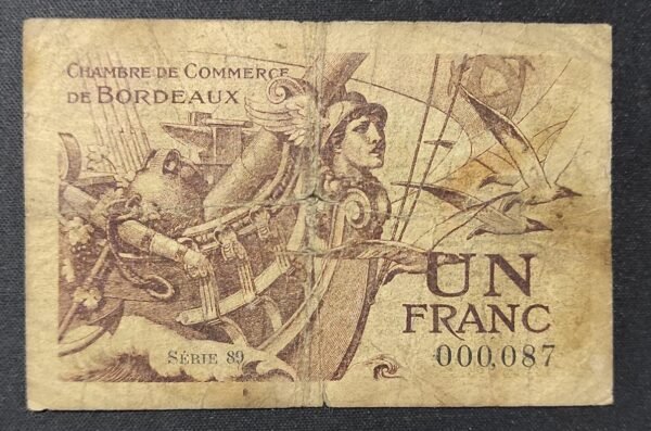 france 1 franc de 1921 chambre de commerce de bordeaux