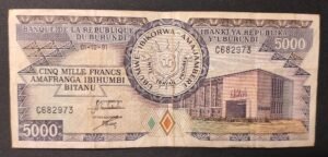 burundi billet de 5000 francs du 01/10/1991 pick 47