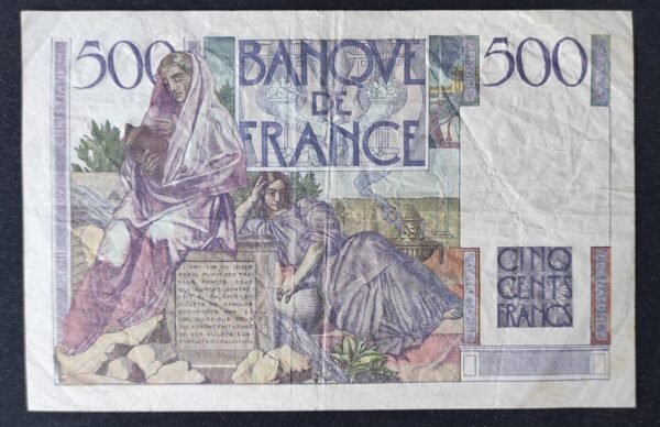 france billet de 500 francs chateaubriand du 28/03/1946 z.80 ref : f.34/05
