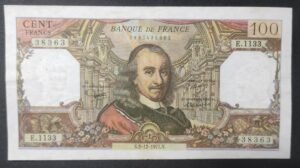 france billet de 100 francs corneille du 02/12/1977 e.1133 ref f.65/60 france billet de 100 francs corneille du 02/12/1977 e.1133 ref f.65/60