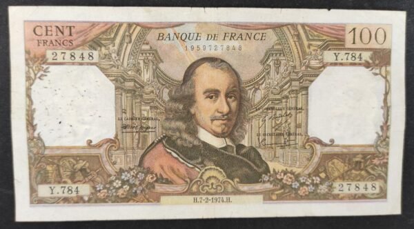 france billet de 100 francs corneille du 07/02/1974 y.784 ref f.65/45