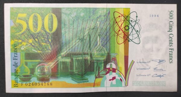 france billet de 500 francs 1994 pierre et marie curie ref : f.76/01