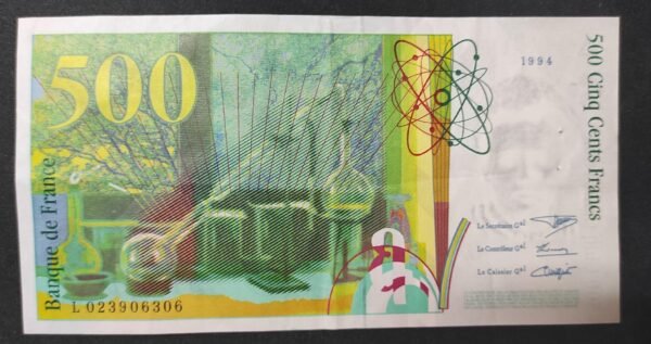 france billet de 500 francs 1994 pierre et marie curie ref : f.76/01