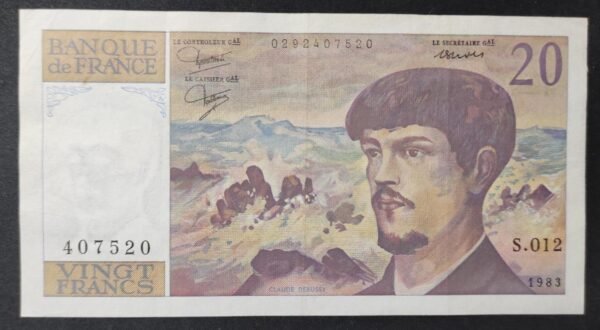 france billet de 20 francs debussy de 1983 v.010 ref : f.66/04 (copie)
