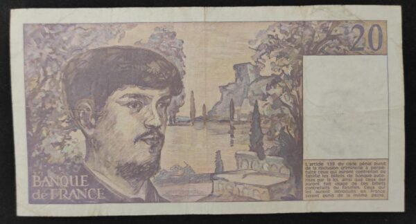 france billet de 20 francs debussy de 1989 q.024 ref : f.66/10