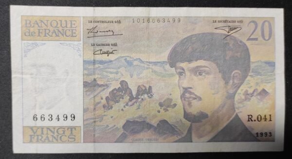france billet de 20 francs debussy de 1993 w.040 ref : f.66bis/04 (copie)