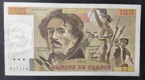 france billet de 100 francs delacroix 1978 u.2 ref : f.68/02