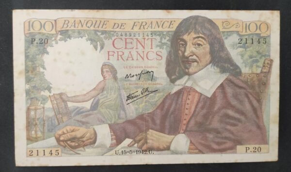 france billet de 100 francs descartes p.20 ref : f.27/01