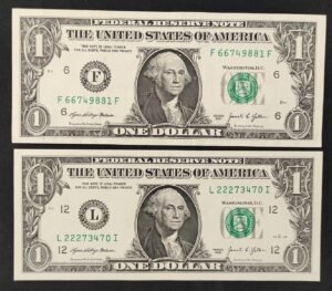 etats unis d'amérique usa 2 x 1 dollar 2021 f (6) atlanta l ( 12 ) san francisco