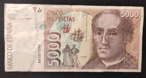 espagne billet de 5000 pesetas de 1992 pick 165