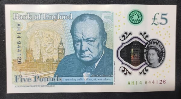 grande bretagne billet de 5 pounds 2016 pick 394 polymère churchill neuf ( unc ) (copie)