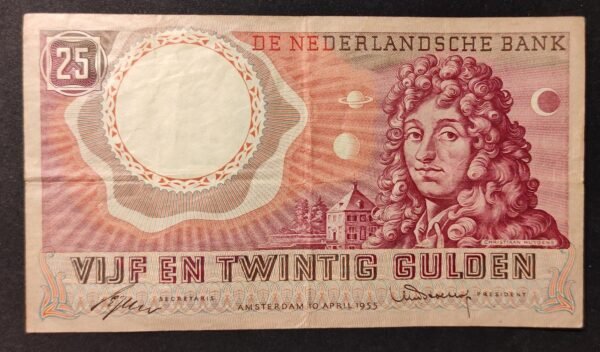 pays bas billet de 25 gulden type 1955 huygens ( astronome ) pick 87